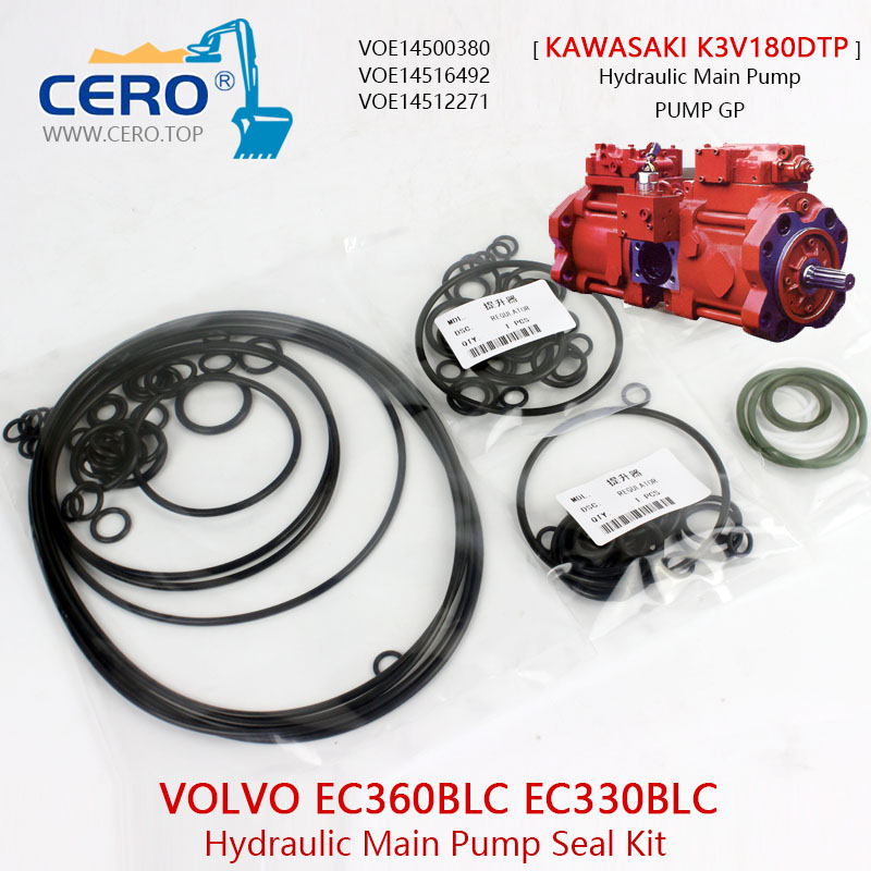 Volvo EC360B EC360BLC Hydraulic Main Pump Seal Kit K3V180DTP VOE14516492