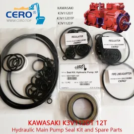 Kawasaki K3V112DT 12T Hydraulic Main Pump Seal Kit K3V112DTP K3V112DP