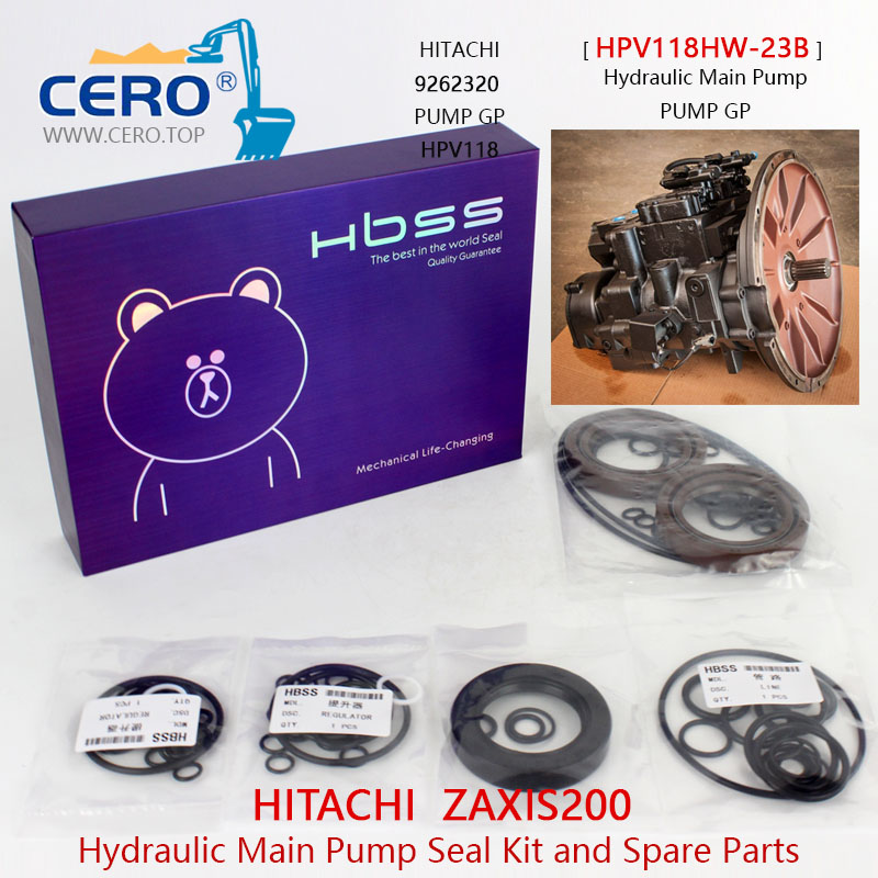 Hitachi Zaxis200 Hydraulic Main Pump Seal Kit zx200 9262320 HPV118 