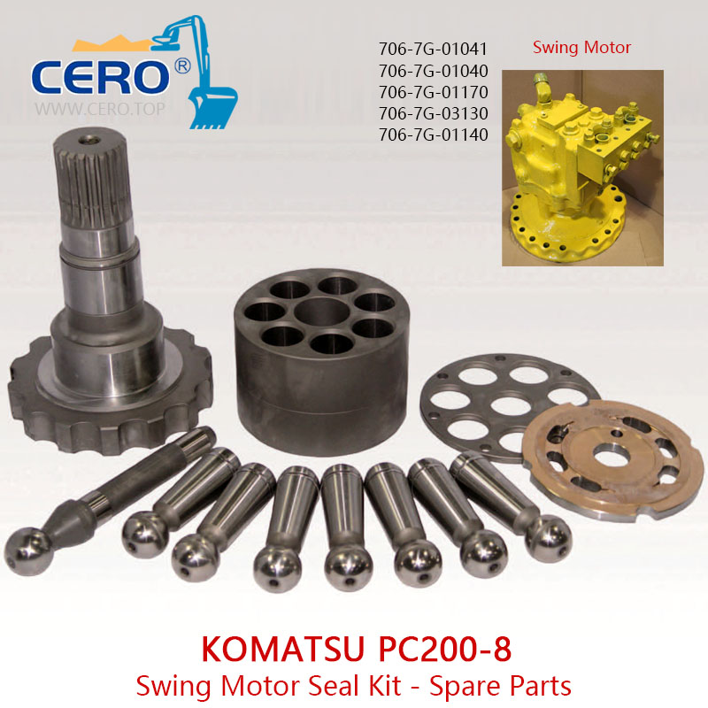 Komatsu PC200-8 Swing Motor Seal Kit 706-7G-01170 706-7G-03130