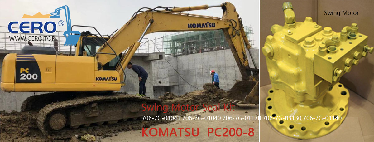 Komatsu PC200-8 Swing Motor Seal Kit 706-7G-01170 706-7G-03130