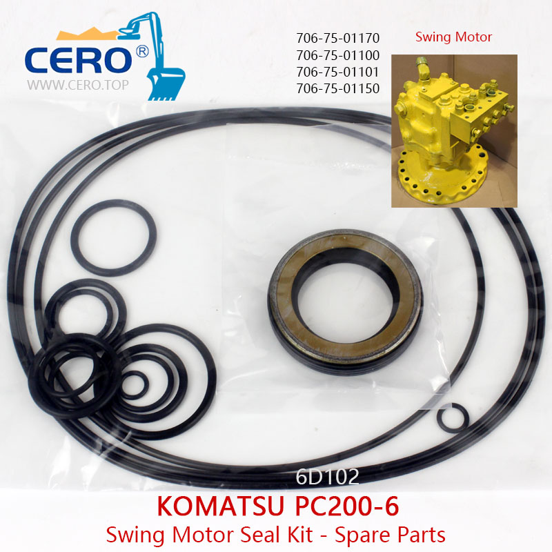 Komatsu PC200-6 6D102 Swing Motor Seal Kit 706-75-01170 706-75-01100