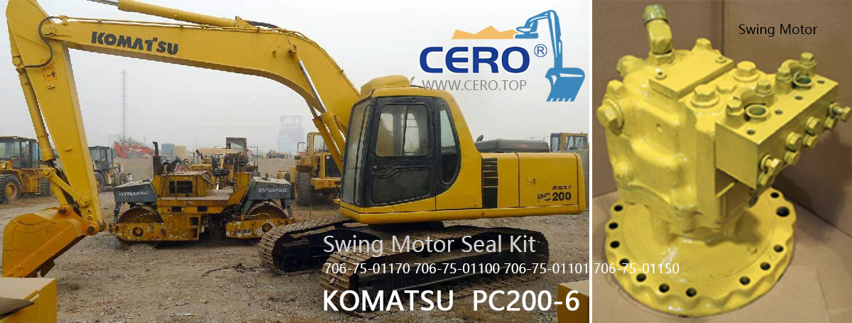 Komatsu PC200-6 6D102 Swing Motor Seal Kit 706-75-01170 706-75-01100