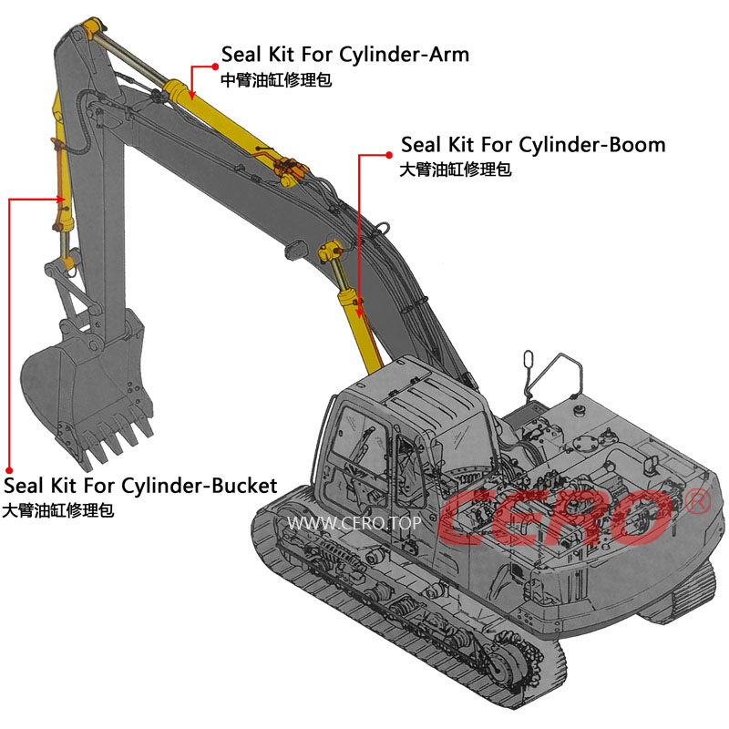 PC450-7 中臂油缸修理包KOMATSU PC450-8 707-99-68780 707-99-69710 