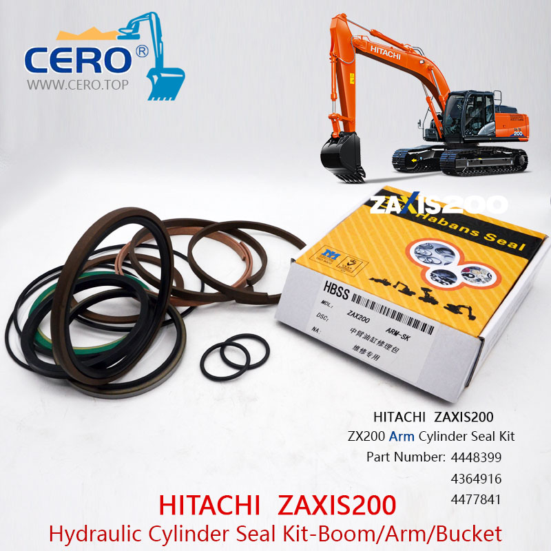 Kit de vedação do cilindro do braço ZAXIS200 4448399 HITACHI ZX200 4364916 4477841