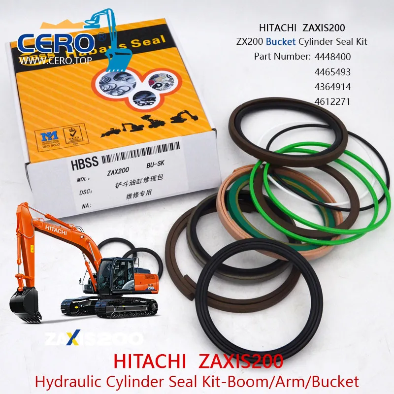 ZAXIS200 Bucket Cylinder Seal Kit 4448400 4465493 4364914 4612271 HITACHI ZX200 4385637 4449579 4371061 4477984 4485927