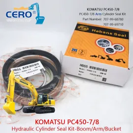 PC450-7 Kit de sello del cilindro del brazo KOMATSU PC450-8 707-99-68780 707-99-69710 PC400-7 PC400-8