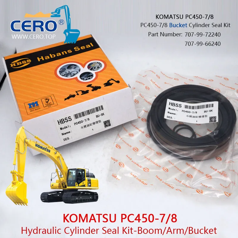 PC450-7 Bucket Cylinder Seal Kit KOMATSU PC450-8 707-99-72240 707-99-66240 PC400-7 PC400-8 707-01-0F702 707-01-0F700