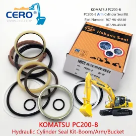 PC200-8 Arm Cylinder Seal Kit 707-98-48610 707-98-48600 KOMATSU PC200LC-8 PC210-8 PC210LC-8