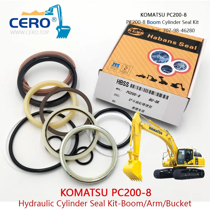 PC200-8 Boom Cylinder Seal Kit 707-98-46280 KOMATSU PC200LC-8 PC210-8 PC210LC-8 707-01-0H580