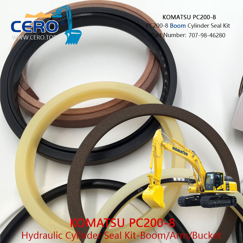 PC200-8 Arm Cylinder Seal Kit 707-98-48610 707-98-48600 KOMATSU PC200LC-8 PC210-8 PC210LC-8