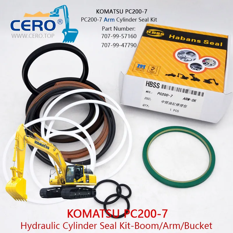 PC200-7 Arm Cylinder Seal Kit 707-99-57160 707-99-47790 KOMATSU PC200LC-7 PC210LC-7 PC210-7 707-01-XA311