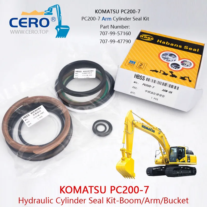 PC200-7 Arm Cylinder Seal Kit 707-99-57160 707-99-47790 KOMATSU PC200LC-7 PC210LC-7 PC210-7 707-01-XA311