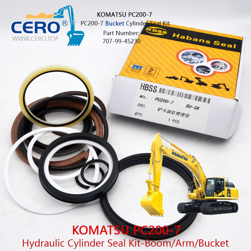 PC200-7 Arm Cylinder Seal Kit 707-99-57160 707-99-47790 KOMATSU PC200LC-7 PC210LC-7 PC210-7