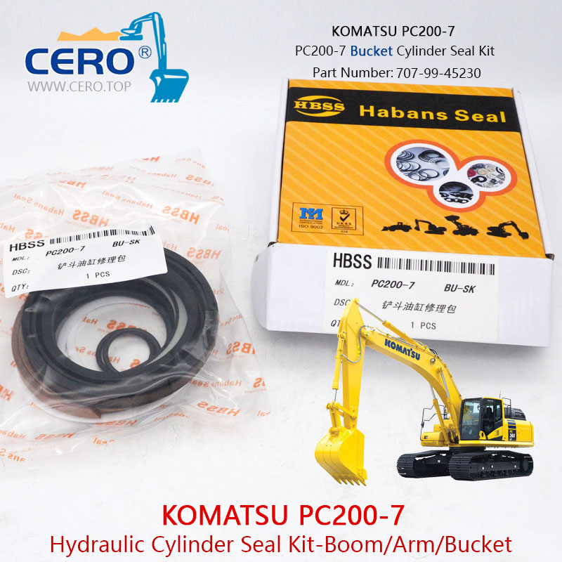 PC200-7 Bucket Cylinder Seal Kit 707-99-45230 KOMATSU PC200LC-7 PC210LC-7 PC210-7