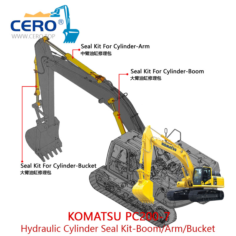 PC200-7 Boom Cylinder Seal Kit 707-99-46130 KOMATSU PC200LC-7 PC210LC-7 PC210-7