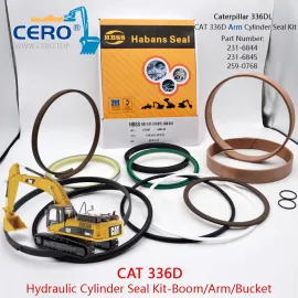 Kit de vedação de cilindro de braço CAT 336D 231-6844 231-6845 259-0768 CAT 336DL