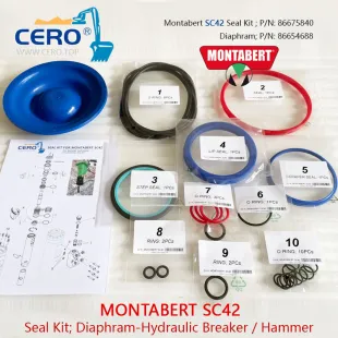 Montabert SC42 Seal Kit 86675840 Diaphragm 86654688 SC-42 Seal Kit Membrane 