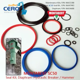 Montabert SC50 Seal Kit 86647443 Diaphragm 86654688 Membrane 86655388 Maintenance Kits