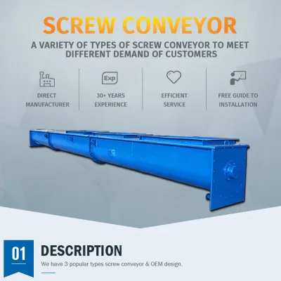 stainless steel shaftless screw conveyor for sludge