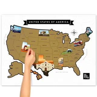 US Scratch Off Map-Drive on the Road
