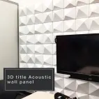 Panel de pared acústica de título 3D