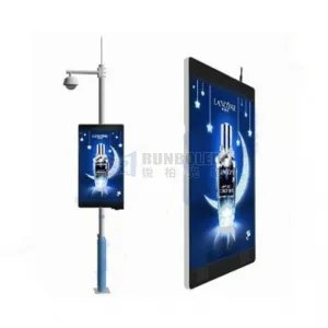 Wireless P6 Outdoor Roadside Smart Pole Lamppost Advertising led display 