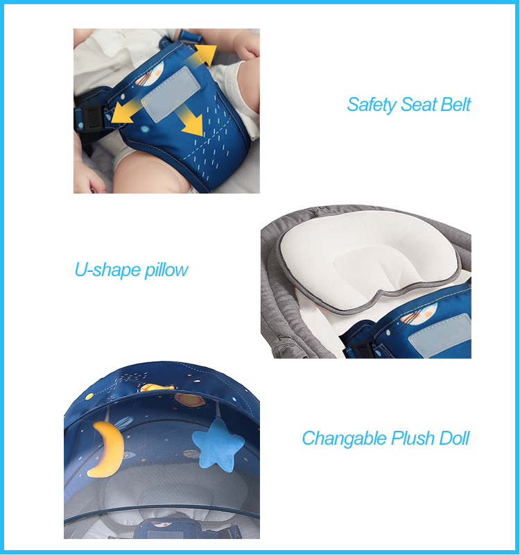 Removable Seat Cover Infant Rocking Sleeper Plush Toys Baby Bouncer Cribs