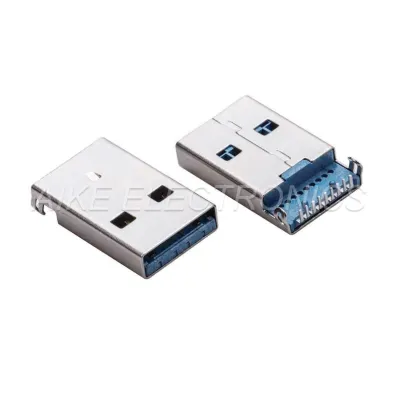 USB 3.0 A型公头部分，带定位柱的DIP型,带定位柱