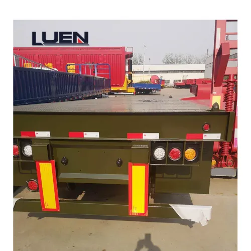Vende-se LUEN atacado reboque plataforma 3 Axle Flatbed Platform Container Carrier semi reboque plataforma