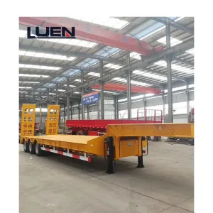 LHEN China 3 Axles gooseneck trailer Low Bed car transporter trailers for sale