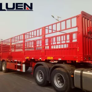 LUEN 3 Axles Fence Semi Trailer Truck For Transporting Products 