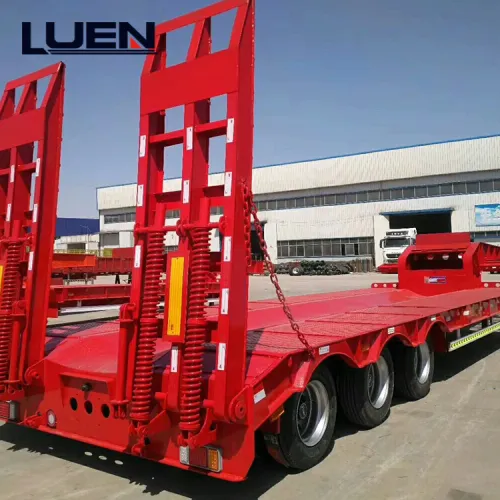 LHEN China 3 Axles gooseneck trailer Low Bed car transporter trailers for sale