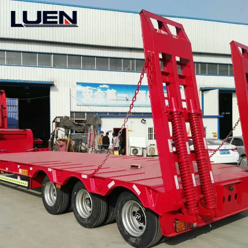Semi remolque del camión del remolque de la plataforma baja del tipo de 3 ejes para la venta en China
