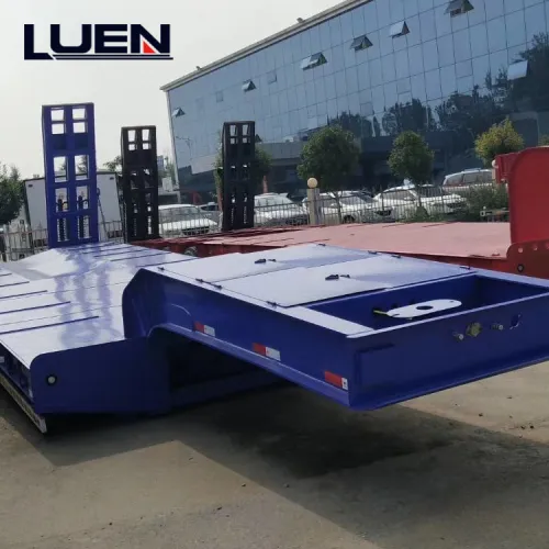 LUEN Customer Customized Color Fuwa 3 Axles Low Bed Trailer Truck 