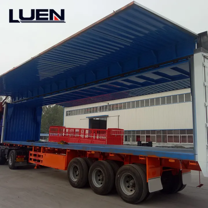 LUEN Box Type Semi Trailer Container Transport Trailer Truck for Sale 