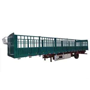LUEN 3 Axles Fence Truck Semi Trailer Transports Bulk Cargo 