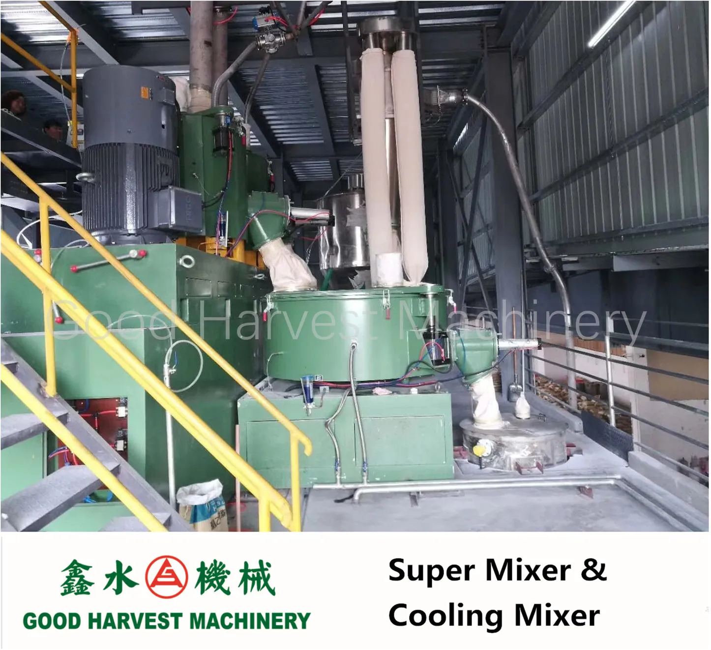 Factory interior with industrial calender machine