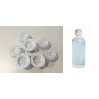 LabZhang 100 pcs 10ml Vials - Clear Glass Bottom Head Space Vial with Plastic Aluminium Flip Cap Cap and Rubber Stopper, Clear Glass Head Space Vial, 10ml Capacity (Clear)