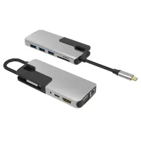 UC1705  10 Ports USB-C Hub Foldable  Dual Display HDMI + VGA