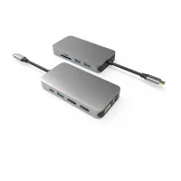 UC0208  11 Ports USB-C Hub  Triple Display HDMI + HDMI + VGA
