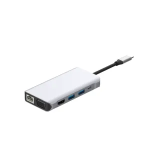 UC0212 10 Anschlüsse USB-C Hub  Dual Display HDMI + VGA
