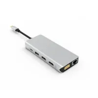 Hub USB-C 12 ports UC0214   Triple Display HDMI + HDMI + VGA