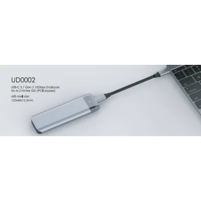 UD0002 USB-C M.2 NVME SSDエンクロージャ