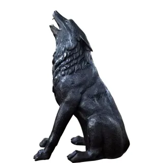 Statua del lupo in bronzo a grandezza naturale Scultura in rame della fauna selvatica