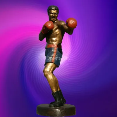 La estatua de bronce de tamaño natural del boxeador modificó la figura escultura para requisitos particulares del hombre