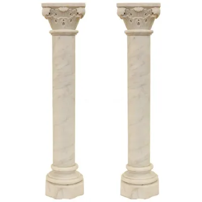 Columna de jardín de piedra de pilar romano de mármol de fábrica de China
