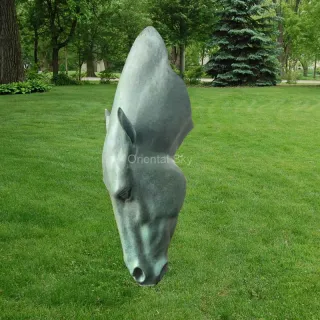 Large Outdoor Bronze Horse Head Sculpture