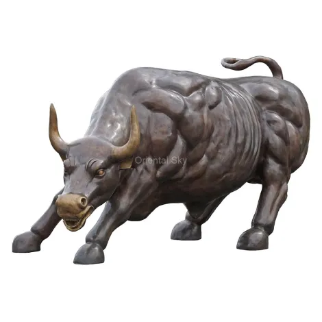 Estátua do touro de bronze em tamanho real de Wall Street