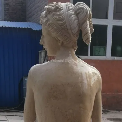 Lebensgröße Ägypten Beige Marmor Stein Frau Figur Statue